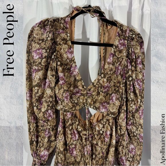 FREE PEOPLE BY FOR LOVE AND LEMONS WYNNE MAXI DRESS SMALL NWT IN PURPLE - Picture 8 of 8